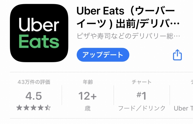 Uber Eats　アプリ評価